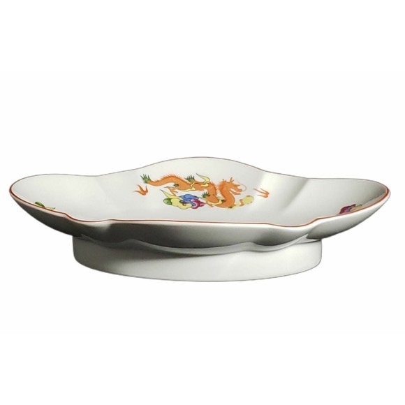 Exquisite Vintage Japanese Dragon Ware Trinket Dish in Radiant Red - Picture 2 of 7